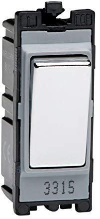 Varilight Chrome 20 Amp 1 Way Double Pole Rocker Switch Module