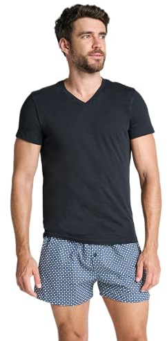 Jockey Herren American V-Neck Shirt - 2 Pack, Black, XL
