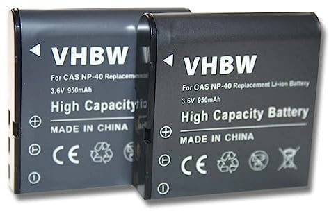 vhbw 2X Akku kompatibel mit Lidl/Silvercrest IAN 79938 Kamera (950 mAh, 3,6 V, Li-Ion)