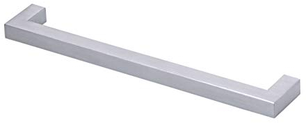 Gedotec EDELSTAHL Schubladengriffe Schrankgriff Stangengriffe eckig | Möbelgriffe Edelstahl matt gebürstet | Profil 10 x 10 mm | Höhe 32 mm | 234 x 10 / BA 224 mm | 1 Stück