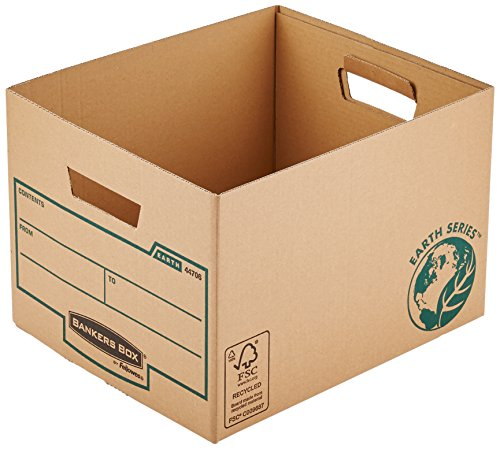 Bankers Box Archivbox Standard, Earth Series 100% recycelt, doppelter Boden und Trageseiten, für Ringbücher und 80mm Archivschachteln, Pack mit 10 Stück