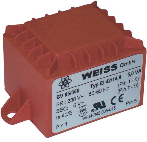 WEISS ELEKTROTECHNIK 85/365 Transformator für Leiterplatten 1 x 230 V 1 x 24 V/AC 5 VA 208 mA