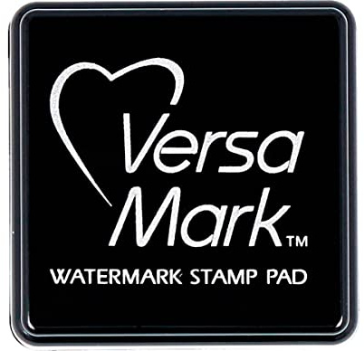 Tsukineko VersaMark Small-Transparent-Oil-Based Ink-Fast Drying-Waterproof-Optimal for Stamping, Embossing, and Crafting, pad Size: 2,4 x 2,4 cm