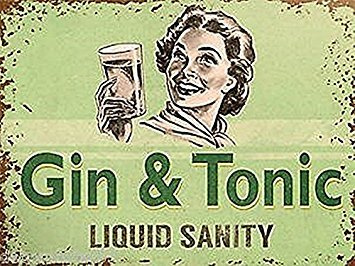 Gin And Tonic Liquid Sanity funny small metal sign (og 2015)