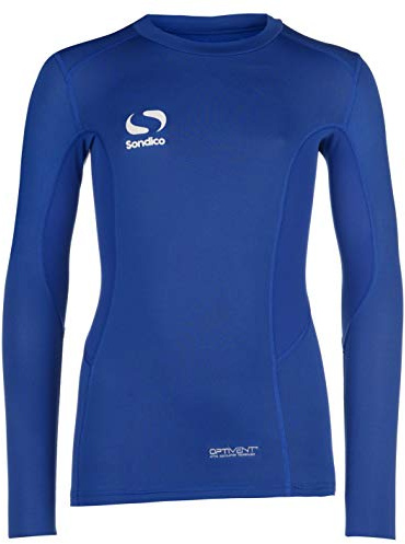 Sondico Kids Long Sleeve Core Base Layer Top Junior Compression Fit Sports Royal 11-12 Yrs
