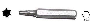Bit Torx T 4, 5, 6, 7, 8, 9, 10, 15, 20 con Gambo 4mm, Punta, Cacciavite, Minibit, T4