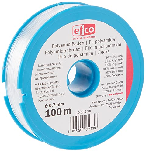 Efco Zugkraft-Faden, Polyamid, 20,0 kg, 0,7 mm Durchmesser, 100 m, Transparent