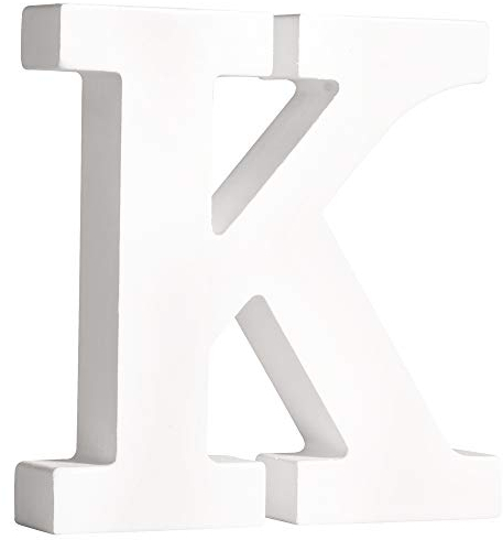 Rayher 62662000 MDF- Buchstabe K, weiß, 11 cm, Stärke 2 cm, 3D-Buchstaben Holz, Holz-Buchstaben groß