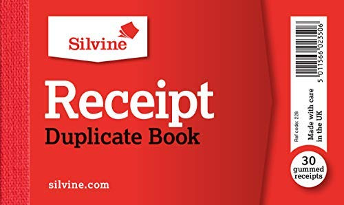 Silvine 233 - Receipt Book 80x202mm PK36