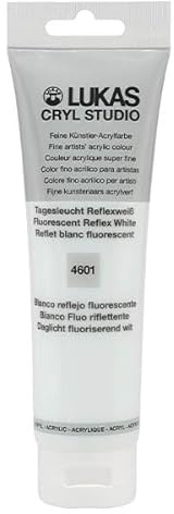 Lukas Cryl Studio 125 ml, Acrylfarbe in Premium-Qualität, Tagesleuchtfarbe Reflexweiß