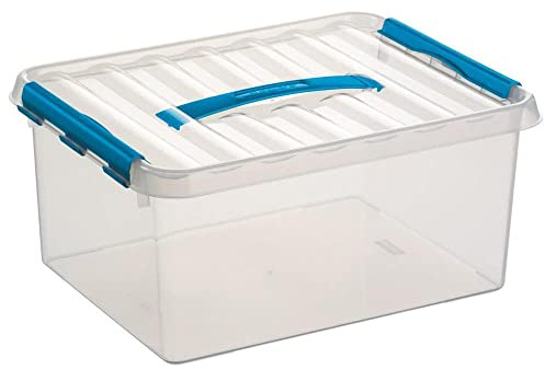 SUNWARE Q-Line Box - 15 Liter - 400 x 300 x 180mm - transparent/blau