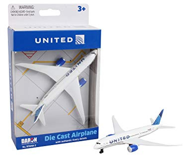 Daron Toy Airplane – United Airlines – Die-Cast Metal Model Airplane Toy with Plastic Parts for Kids Ages 3+