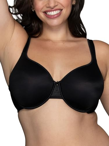 Vanity Fair Women's Body Caress Full Coverage Contour Bra #75335, Midnight Black, 38C