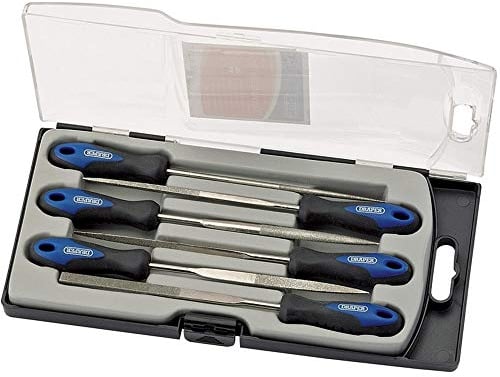 Draper 47817 - Set di 6 lime ad ago diamantate con impugnatura morbida, 150 mm