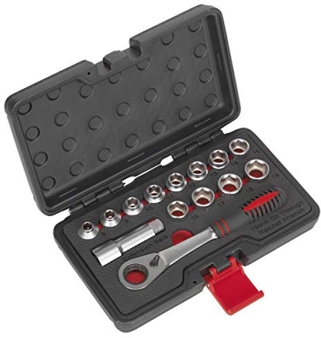 Sealey Ak6926 Socket Set 14Pc Go-Through Low Profile Walldrive Metric