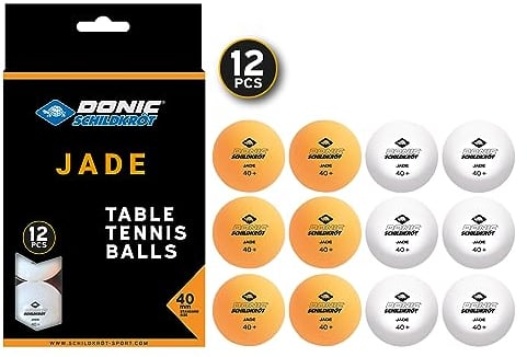 Schildkröt 618045 Unisex – Erwachsene Donic Tischtennisball Jade, Poly 40+ Qualität, 12 STK. im Polybag, 6 x weiß / 6X orange, Einheitsgröße