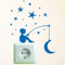 Wandtattoo-Loft „Mond Angler mit Sternen“ / 49 Farben zur Auswahl/orange /