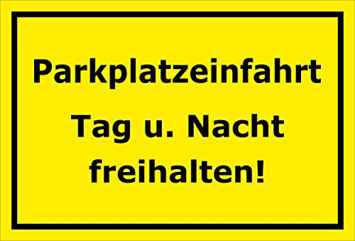 Melis-Folienwerkstatt Schild - Parkplatz-Einfahrt - 30x20cm | Bohrlöcher | 3mm Aluverbund – S00065-186-C -20 VAR