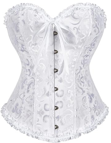 KUOSE Damen Vollbrust Corsage Bauchweg Korsage Top Übergrößen Schwarz