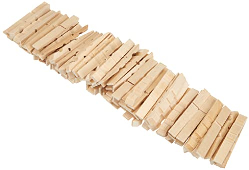 GLOREX Lot de 100 Pinces à Linge en Bois Naturel 72 mm 11,5 x 4 x 25 cm
