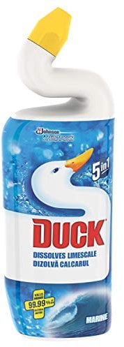 Duck Toilet Cleaner Liquid, Sanitiser & Descaler, 750 ml, Marine, Pack of 8
