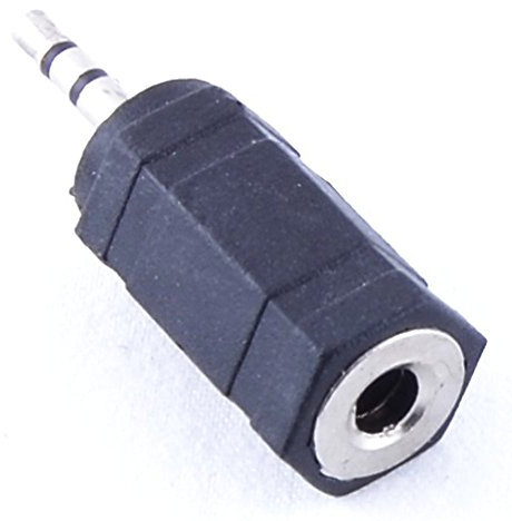 REY Adaptador Convertidor Mini Jack 2.5mm Macho a 3.5mm Hembra
