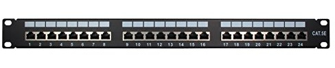 Inter-Tech 88887153 IPC 19 CAT5e STP Patchpanel, 24 Port, Metall