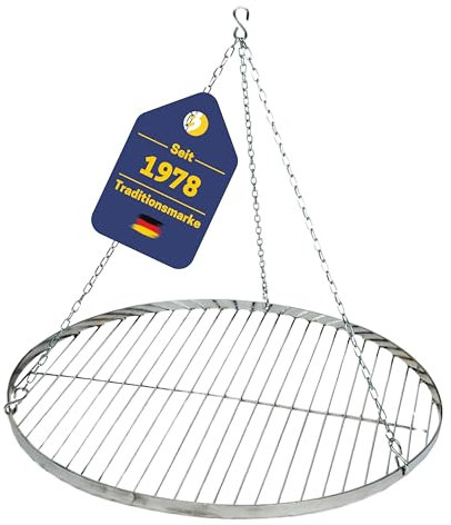 Best Sporting Schwenk-Grillrost aus Edelstahl mit Aufhängungs-Kette, Durchmesser ca. 60 cm, passend für alle Dreibeine