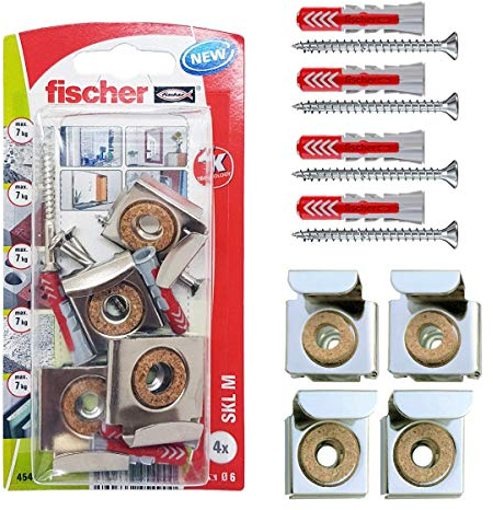 Fischer Kit Appendi Specchi Con Tasselli Duopower per Fissaggio su Muro o Cartongesso, SKL-M 45490