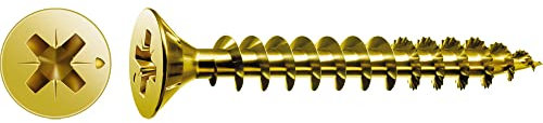 Spax 18416 Box 50 pcs CAB Wood Screw. Flat YELLOX 5x80mm, Multicoloured