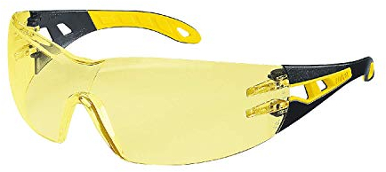 Uvex Occhiali di sicurezza Pheos - Supravision Excellence - Giallo/Nero-Giallo - Antipolvere - Uomo/Donna