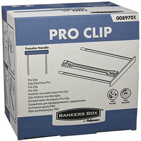 BANKERS BOX 0089701 Archivclip, ProClip, 100 mm, mit Bügel, 100% recycelt, 100 Stück, Weiß