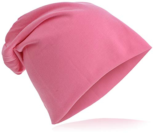 Miobo Slouch Beanie Mütze, Long, Unifarbe, Herren Damen, Rosa