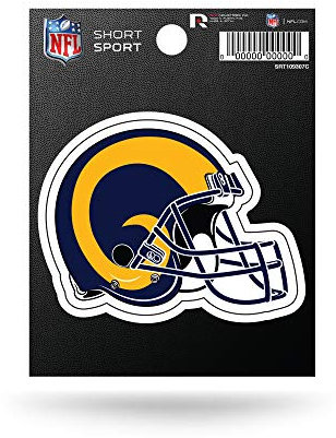Rico Industries NFL Los Angeles Rams kurzer Sport-Aufkleber, Retro, Gold, 8,9 x 11,4 cm