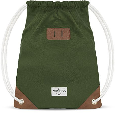 NEUES Model Gym Bag Sack Turnbeutel Baumwolle Canvas Tasche Sport Frauen Männer Kinder, Farbe:Grün