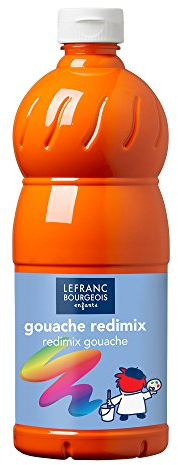 Lefranc Bourgeois- Témperas para niños, Color naranja, 1.000 ml (Lefranc & Bourgeois 188025)