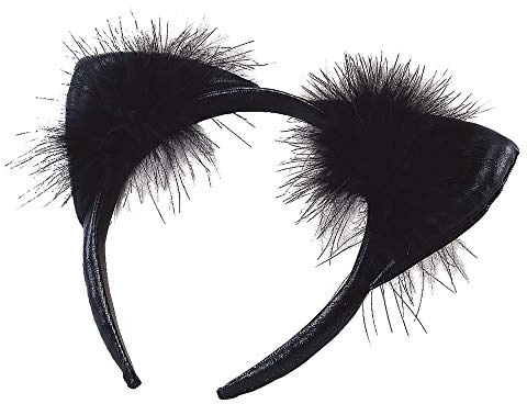 Bristol Novelty Flauschige Katzenohren aus Vinyl, für Kinder, Einheitsgröße, schwarz Halloween