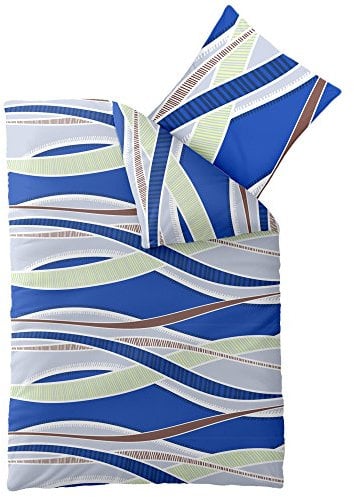 aqua-textil Spirit Bettwäsche 155 x 220 cm 2teilig Baumwolle Satin 4-Jahreszeiten Bettbezug Joana blau