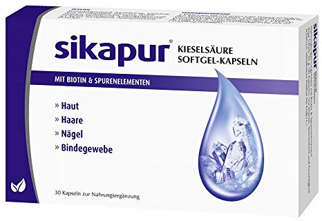 Sikapur, Softgel-Kapseln, für Haut, Haare und Nägel, Kieselsäure, 30 Stück | Haut, Haare und Nägel, Kieselsäure, Softgel-Kapseln, Packungsgröße: 30 Stück