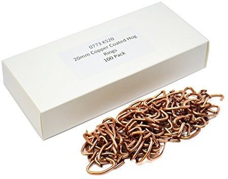 C.S. Osborne 773-KS20 – Kupferbeschichtete Hog-Ringe im praktischen 100er-Pack, 20 mm breit