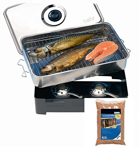 Behr Edelstahl-Tischräucherofen mit Buchen-Räuchermehl