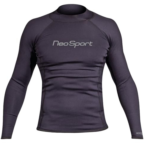 NeoSport Wetsuits Men's XSPAN Long Sleeve Shirt, Black, XX-Large - Diving, Snorkeling & Wakeboarding
