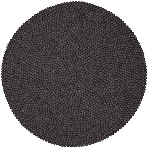 myfelt Filzkugelteppich Hugo - Ø 120 cm, ideal für Schlaf-, Wohn-, Kinderzimmer, Flur & Bad