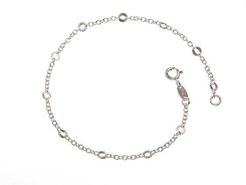 Erbskette Armband mit geschliffenen Plättchen - 2mm Breite - Länge 16cm - echt 925 Silber