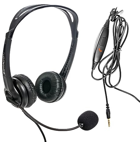 Spracht ZUM3500 Stereo 3.5mm and USB Dual Ear Universal Headset with Microphone | Office Headset for Computer, Smartphones & Tablets | Plug-and-Play, no Drivers |The Ultimate USB Headset Experience