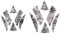Finest Folia Emblem Ecken Inlays Folie Aufkleber passgenau R015/R016 (Stickerbomb Schwarz Weiß)