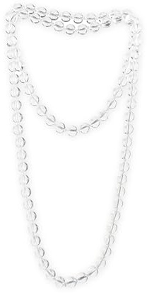 Budawi® Bergkristall Kette Halskette Kugel 8 mm Perlenkette Länge 80 cm endlos