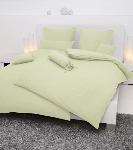 Janine Uni Mako Soft Seersucker Bettwäsche 135x200 155x200 155x220 in 22 Farben