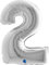 Grabo XXL Riesen Zahlen Folienballon 102 cm (40) Farbauswahl – Perfekte Deko für Geburtstage, Jubiläen & Feiern – Happy Birthday Party-Highlight - für Helium und Luft! Wiederverwendbar! (Silber, 2)