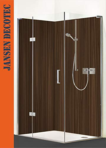 Eck - Duschrückwand, 2 Segmente, je 90x200cm, Motiv: Holzdesign